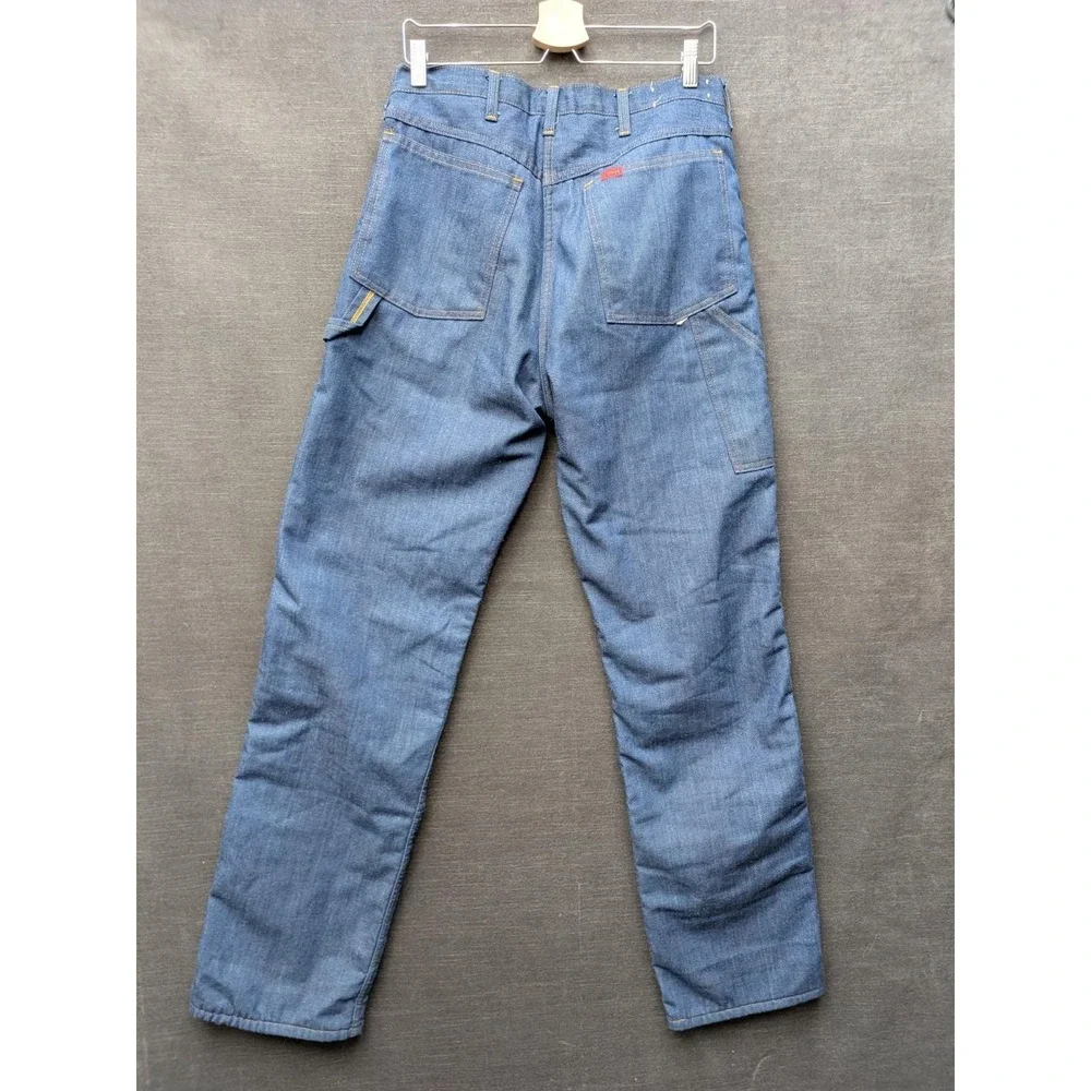 Vintage Big Smith Mens Carpenter Jeans Quilt Lined Straight Leg Men's Size 30x35
